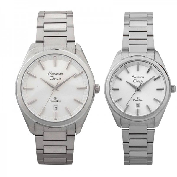 Alexandre Christie AC 8638 Silver White Couple